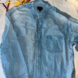 J crew light blue long sleeve denim
